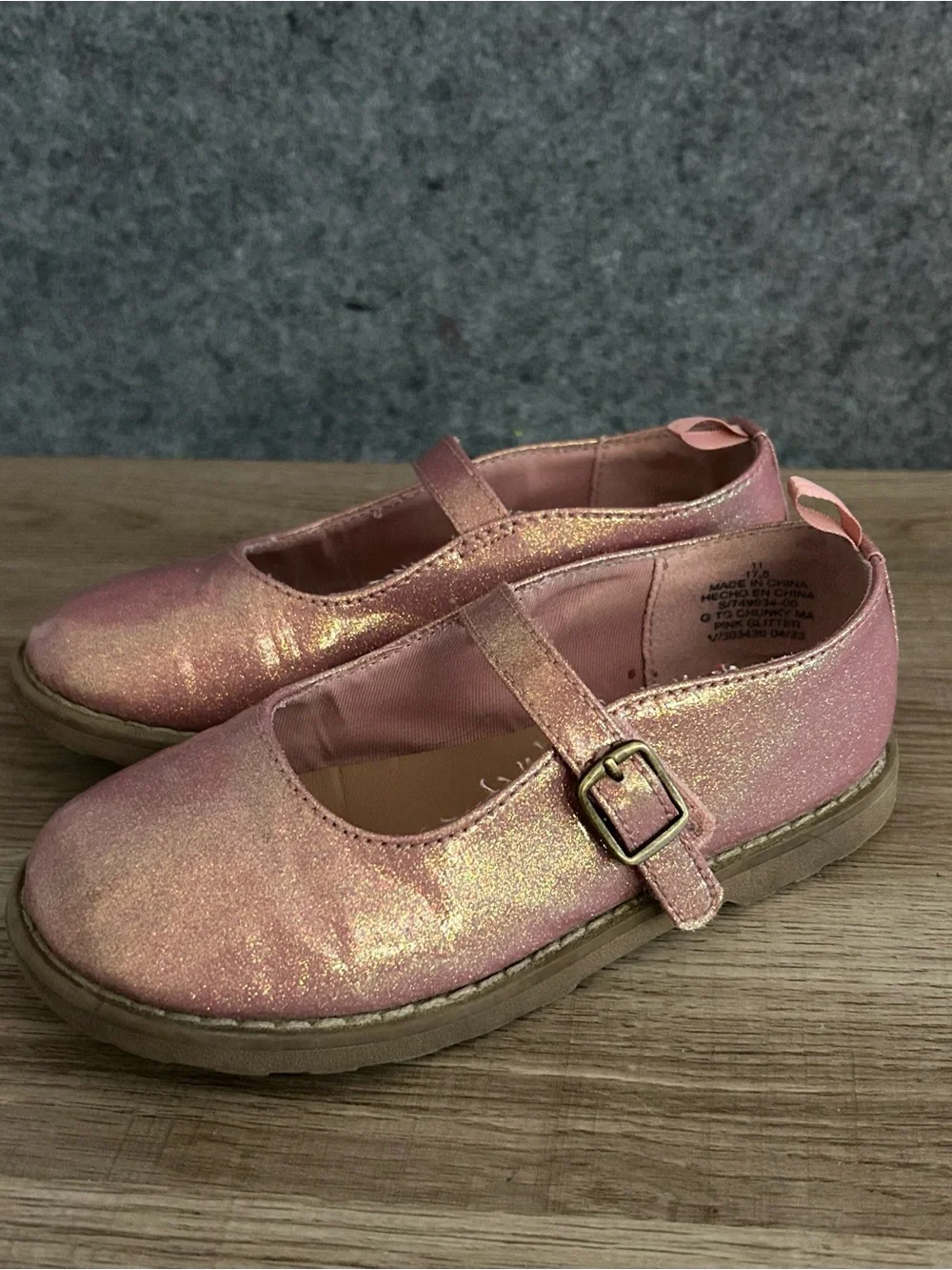 Old Navy Girls Pink Shimmer Mary Jane Shoes